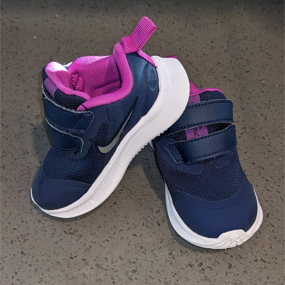 Nike Star Runner 3 Toddler Girls 5C Navy Pink Sneakers DA2778-404